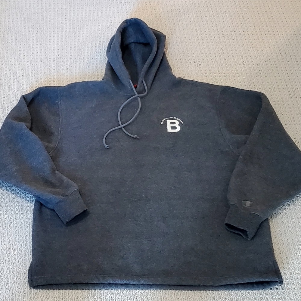 Brown University/Champion Authentic Sports Merch Gray Fleece Hooded Pullover XL